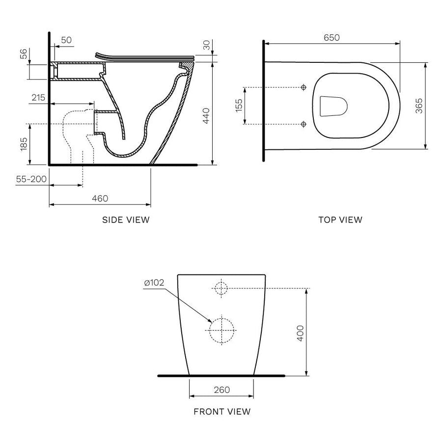 Ellisse II Ambulant Wall Faced Pan Rimless with Soft Close Seat