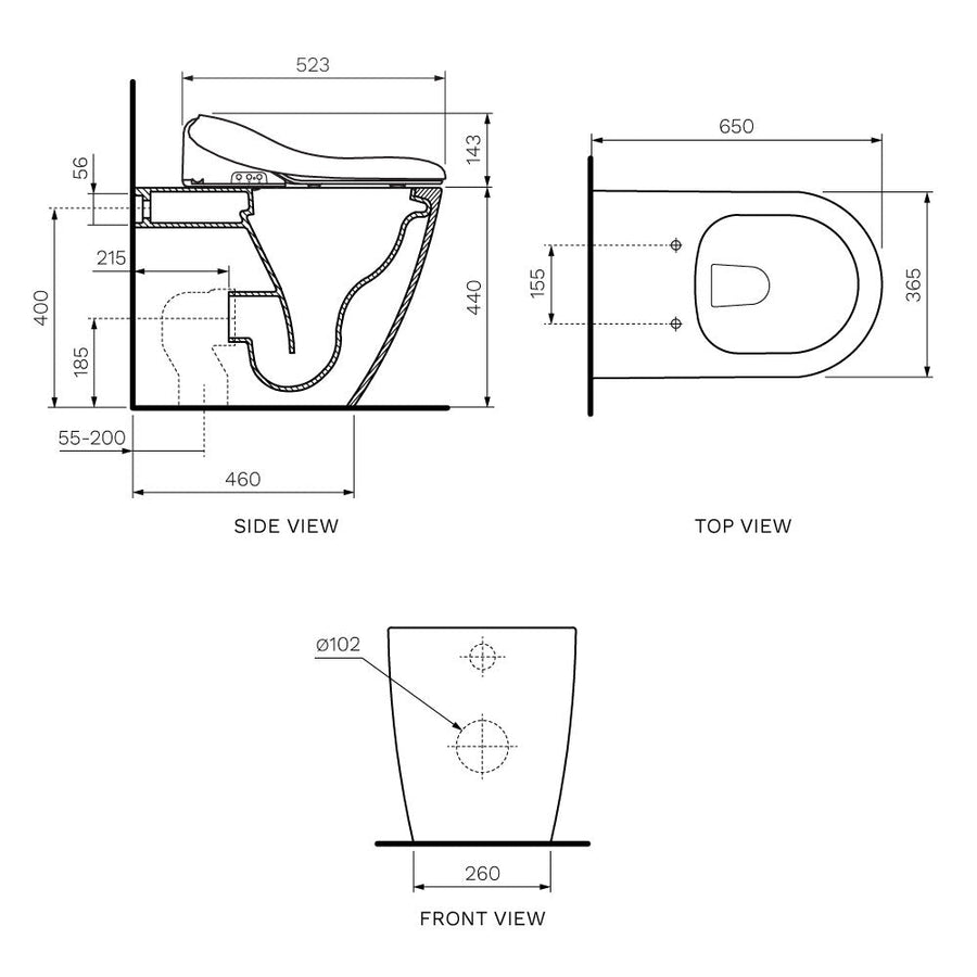 Aqua Intelligent Ambulant Wall Faced Pan