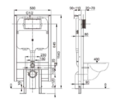 AXENT Consealed Cistern with Frame