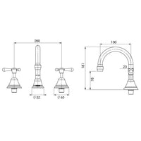 Rhapsody Lever Bench Tap Set - Lead Free
