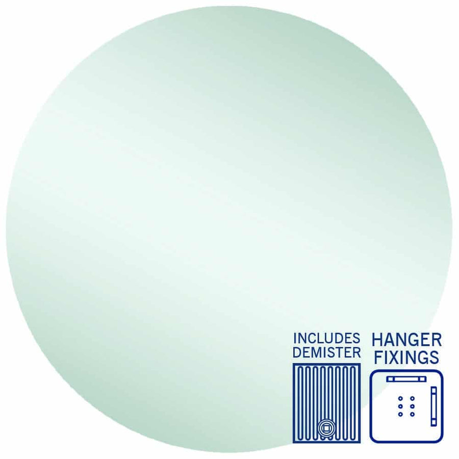 Rio Polished Edge Round Mirror with Demister