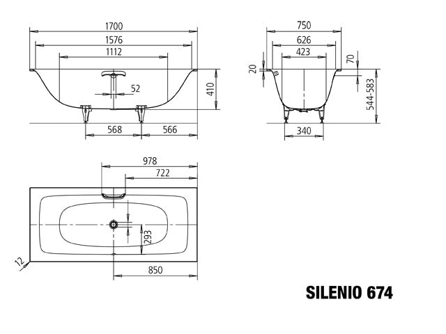 Silenio Built in Bathtub