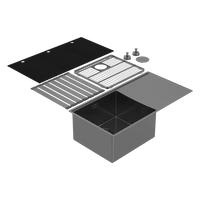 Boutique Lugano Single Bowl & Drainer Left Hand Bowl Sink