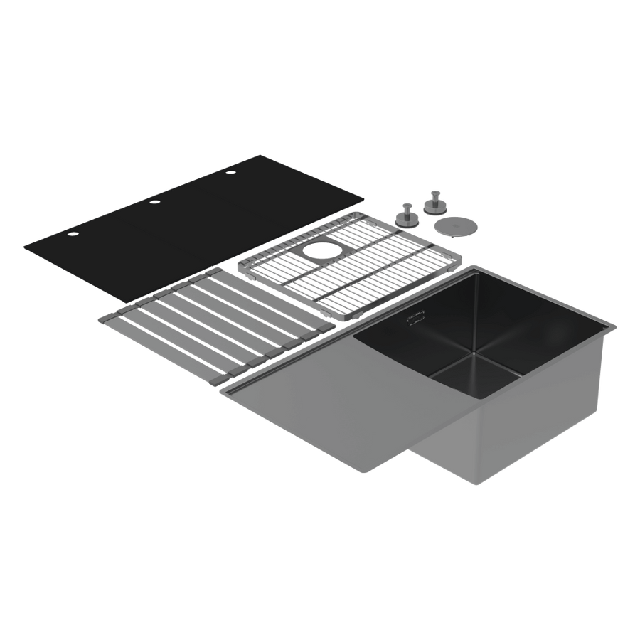 Boutique Lugano Single Bowl & Drainer Right Hand Bowl Sink