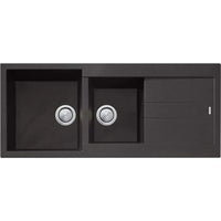 Santorini Black 1 & 3/4 Bowl Topmount Sink With Drainer