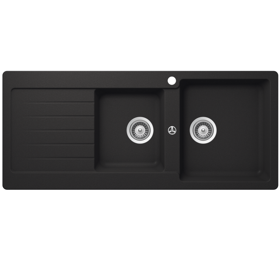 Typos 1 & 3/4 Bowl Onyx Bowl & Drainer