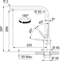TA9700 Atlas Neo SS Non Pull-Out Tap