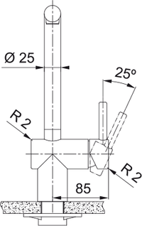 TA9700 Atlas Neo SS Non Pull-Out Tap