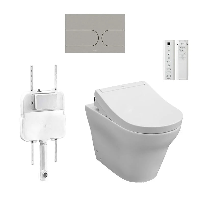 MH Wall Faced Toilet with Washlet S5 and In-wall Cistern Flush Panel