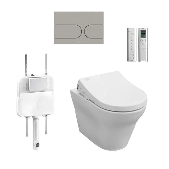 MH Wall Faced Toilet with Washlet S7 and In-wall Cistern Flush Panel