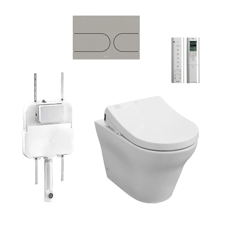MH Wall Faced Toilet with Washlet S7 and In-wall Cistern Flush Panel