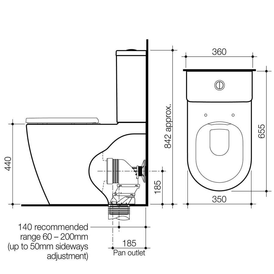 Urbane II Cleanflush Toilet Suite By Caroma