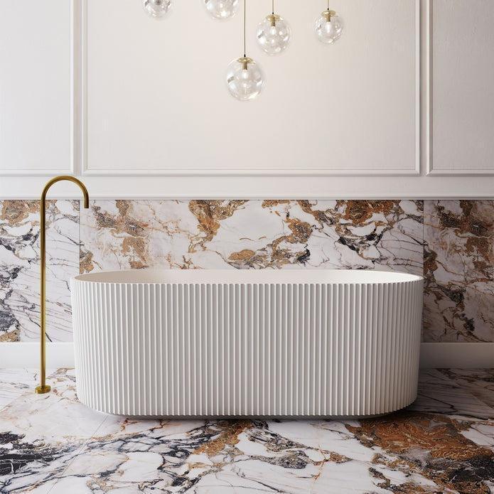 V-Groove Back To Wall Bath