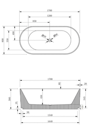 V-Groove Freestanding Bath By Cassa