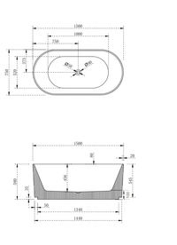 V-Groove Freestanding Bath By Cassa