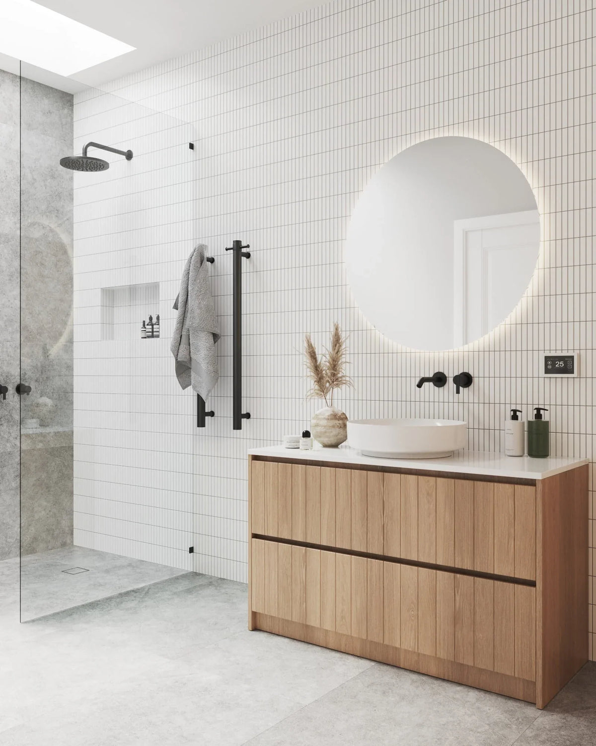 Backlit Round Shape 600mm Mirror with Demister