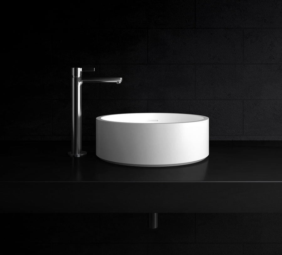 Leila Stone Above Counter Basin with Overflow