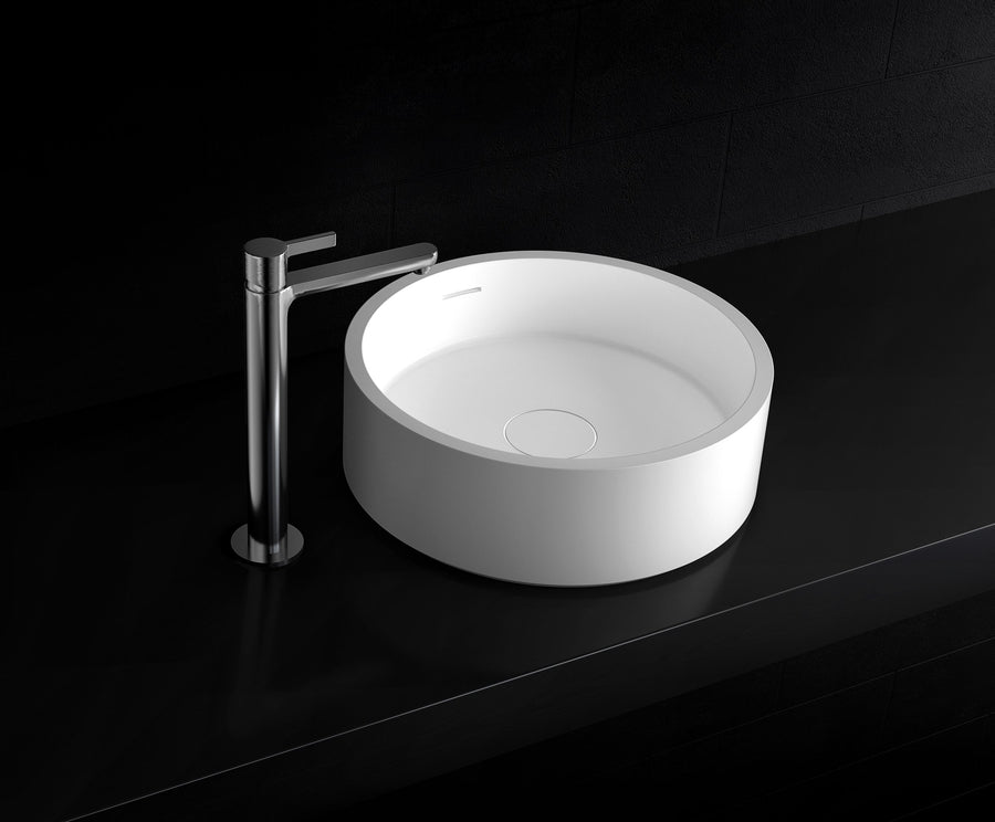 Leila Stone Above Counter Basin with Overflow