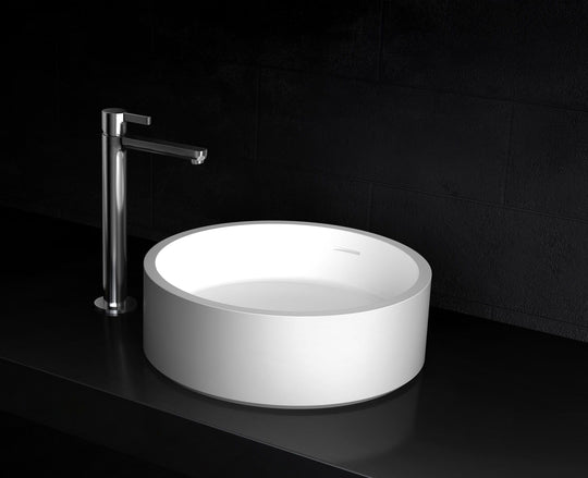 Leila Stone Above Counter Basin with Overflow