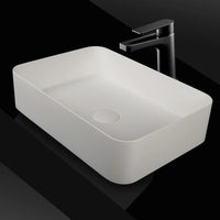 VXA25 Matte White Rectangular Stone Above Counter Basin