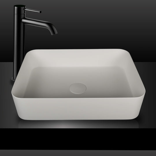 VXA25 Matte White Rectangular Stone Above Counter Basin