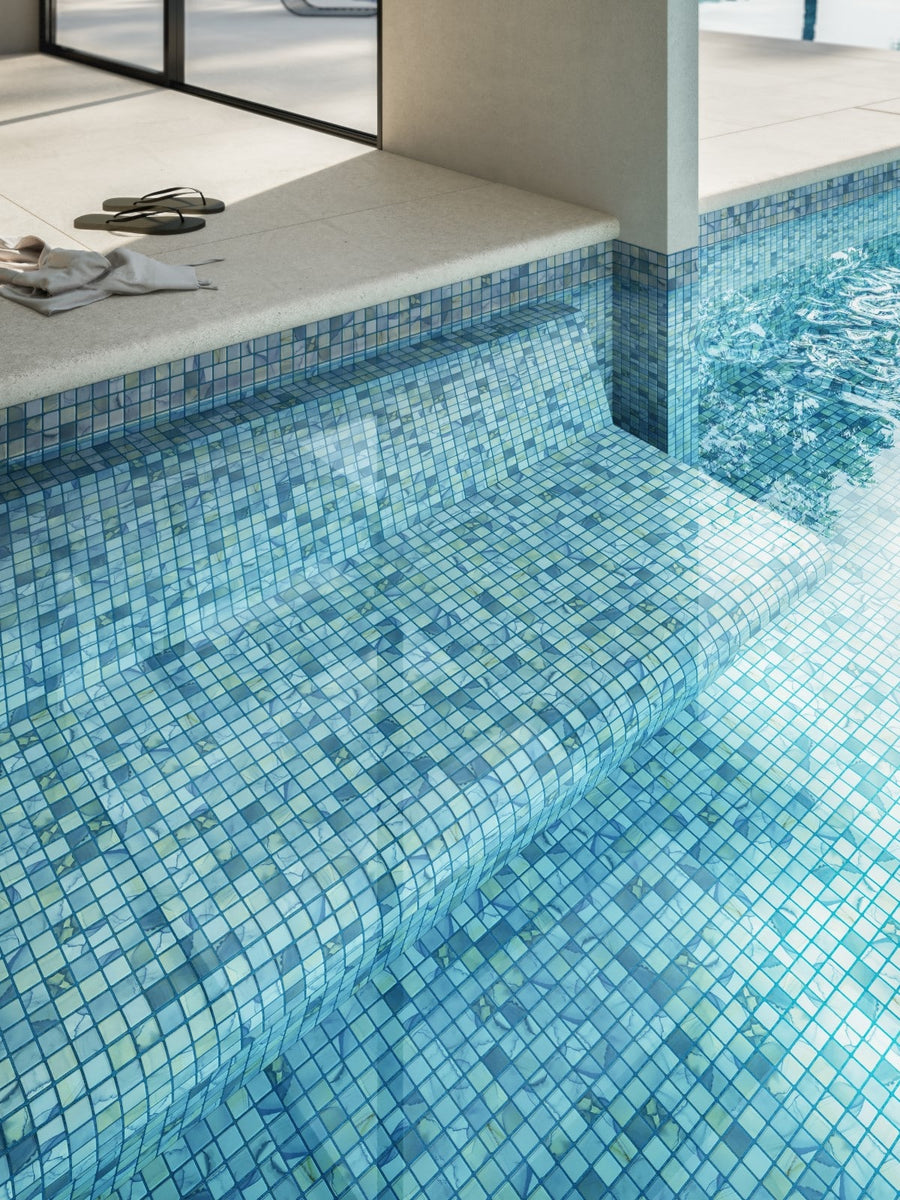 Aquarelle Washes Mosaic Pool Tile