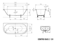 Centro Duo 2 Built in Bathtub