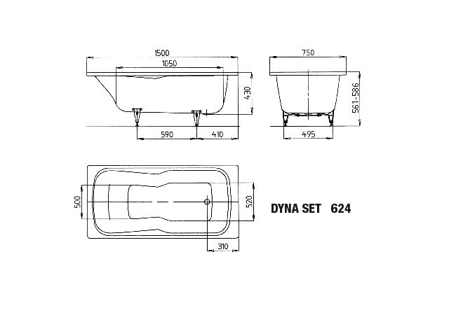 Dyna Set Built in Bathtub