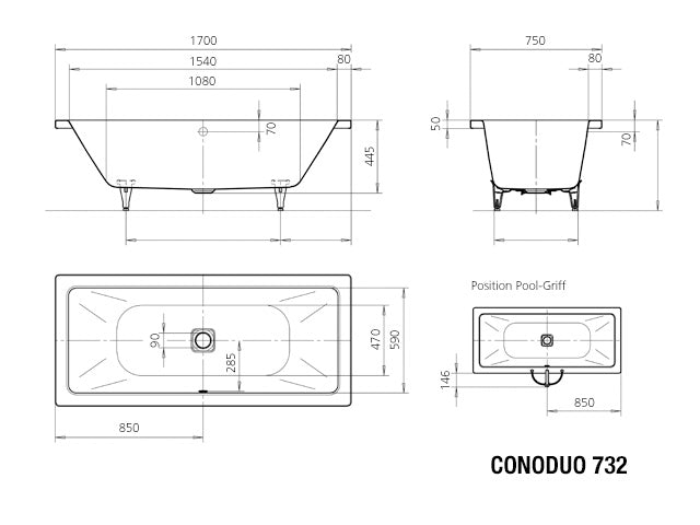 Conoduo Built in Bathtub