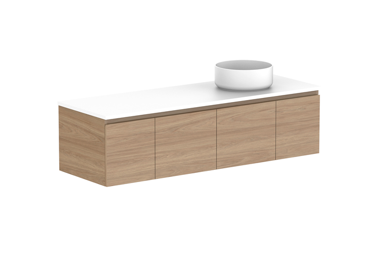 Glacier Door & Drawer Slim Wall Hung Vanity