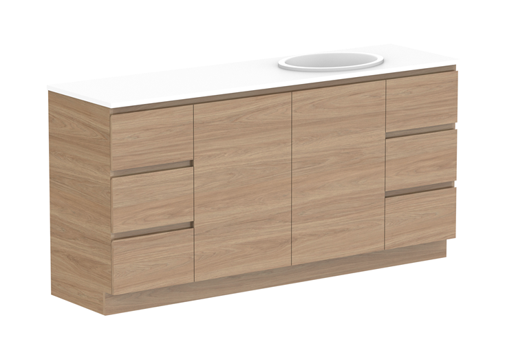 Glacier Door & Drawer Trio Floor Mount Vanity