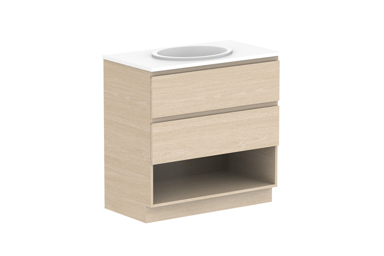 Glacier Shelf Twin Floor Mount Vanity