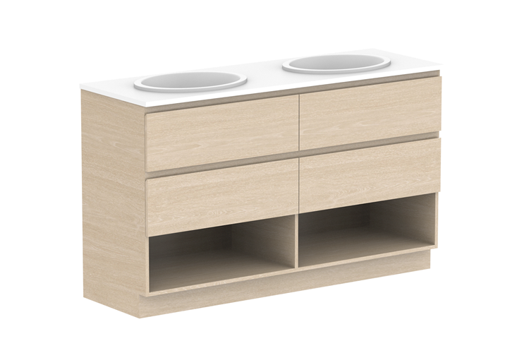 Glacier Shelf Twin Floor Mount Vanity