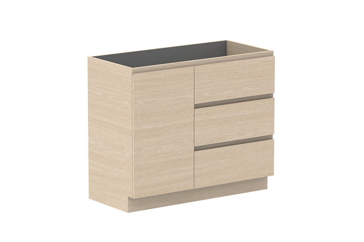 Glacier Hamper Trio Floor Mount Vanity