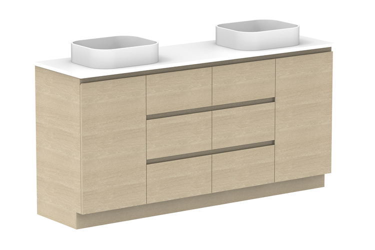 Glacier Hamper Trio Floor Mount Vanity