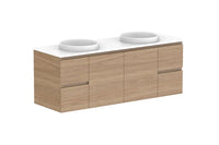 Glacier Door & Drawer Twin Wall Hung Vanity