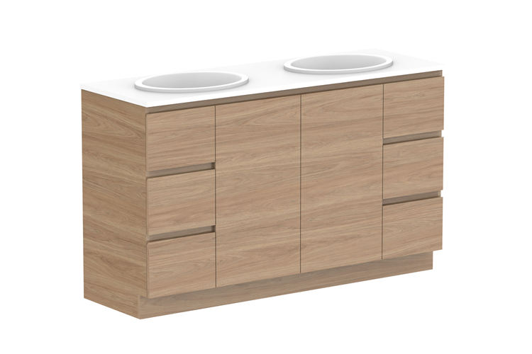 Glacier Door & Drawer Trio Floor Mount Vanity