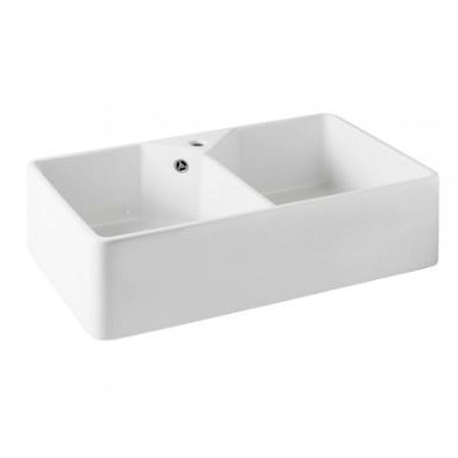 Chester Double Flat Fine Fireclay Farmhouse Butler Sink