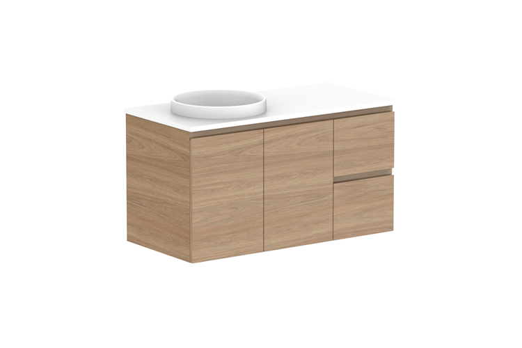 Glacier Door & Drawer Twin Wall Hung Vanity