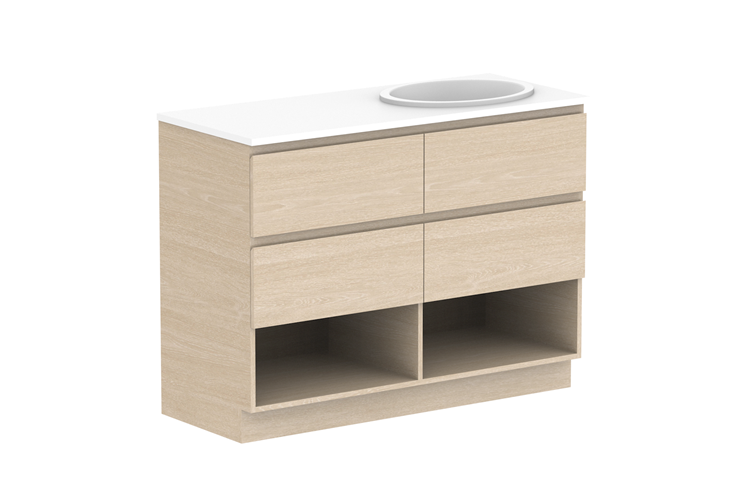 Glacier Shelf Twin Floor Mount Vanity