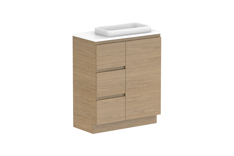 Glacier Ensuite Dor & Drawer Trio Floor Mount Vanity