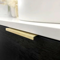 Bondi Smooth Black Oak Wall Hung Curve Vanity