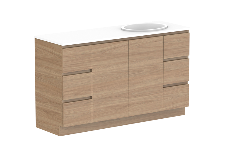 Glacier Door & Drawer Trio Floor Mount Vanity