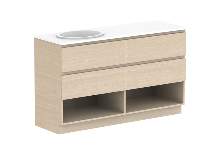 Glacier Shelf Twin Floor Mount Vanity