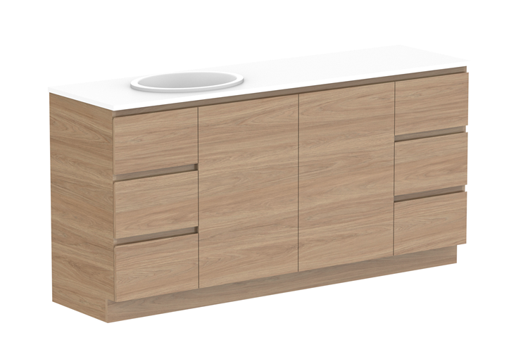 Glacier Door & Drawer Trio Floor Mount Vanity