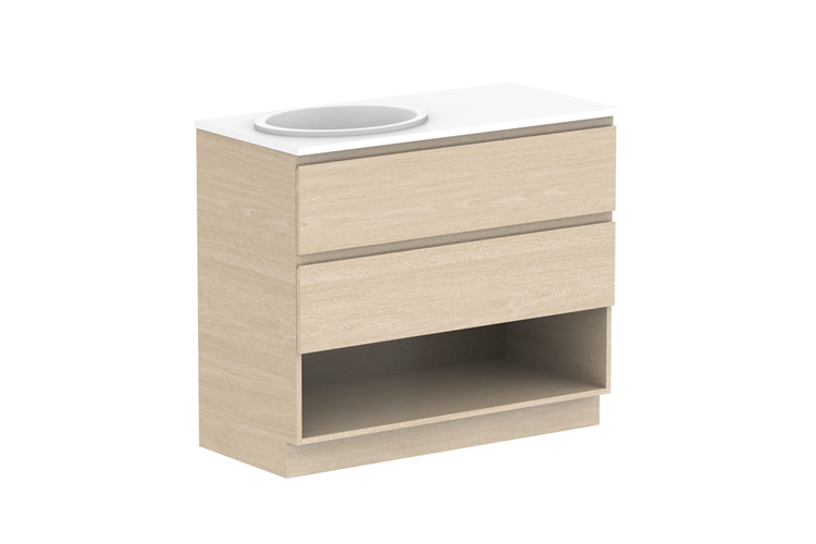 Glacier Shelf Twin Floor Mount Vanity