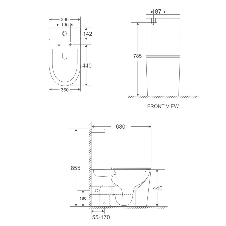 Fino WhisperFlush Close Coupled Toilet Suite
