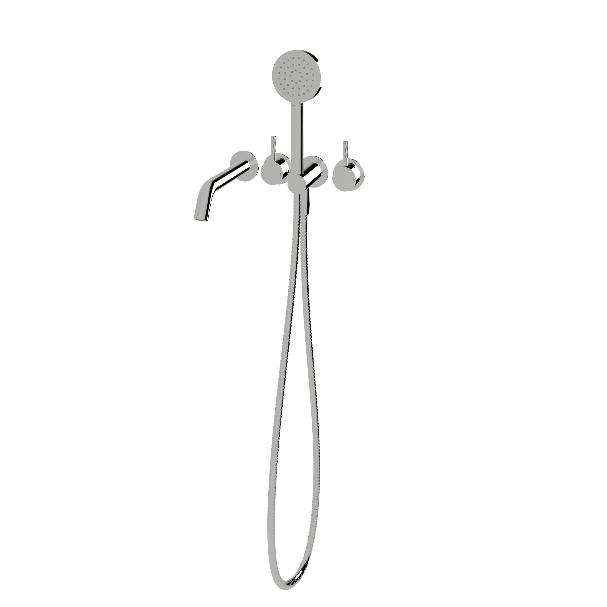 Sussex Virgo Bath Mixer System with Hand Shower 200mm - Knurl