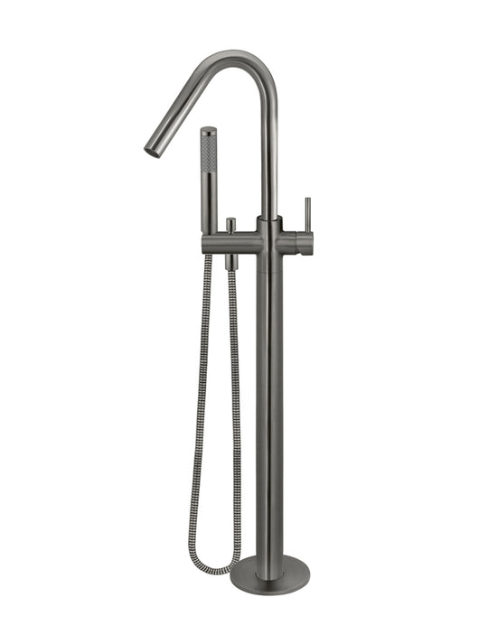 Round Freestanding Bath Spout and Hand Shower