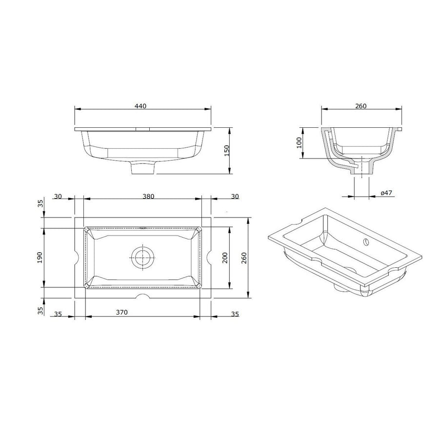Mini Agres Undercounter Basin